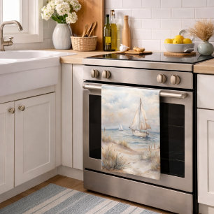 Vreedzame Zeilvaart Waterverf Kust Theedoek