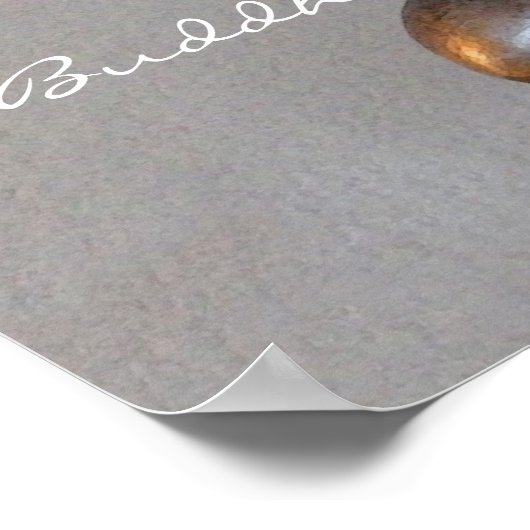 Vreedzame, zilveren Boeddha-woorden van wijsheid Poster (Hoek)