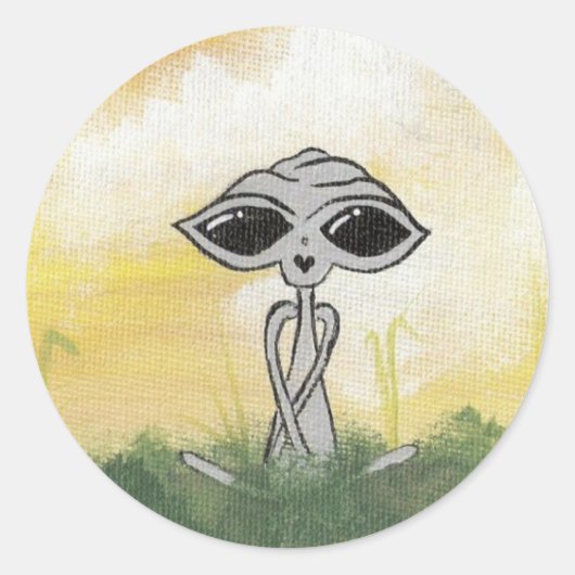 Vreedzame Zomer Alien Sticker (Voorkant)