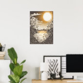 Vreedzame Zon Illustratie Muurkunst Poster (Thuiskantoor)