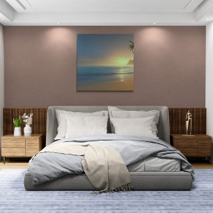 Vreedzame Zonsondergang Avond Canvas Afdruk