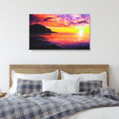 Vreedzame zonsondergang door de Zee Canvas Afdruk (Insitu (Slaapkamer))
