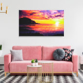 Vreedzame zonsondergang door de Zee Canvas Afdruk (Insitu (Woonkamer))