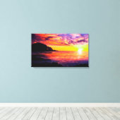 Vreedzame zonsondergang door de Zee Canvas Afdruk (Insitu (Houten vloer))