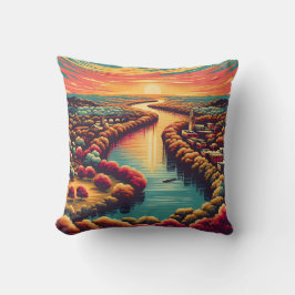 Vreedzame zonsondergang in Texas Hill Country Kussen