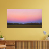 Vreedzame zonsondergang over de weide canvas afdruk (Insitu (Woonkamer))