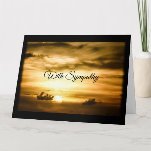 Vreedzame zonsondergang sympathie of condoleances  kaart (Voorkant)