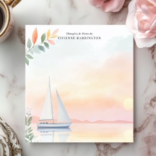 Vreedzame Zonsondergang Zeilboot Aquarel Gepersona Notitieblok