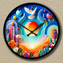 vreedzame zonsopkomst duif Abstract Ronde Klok