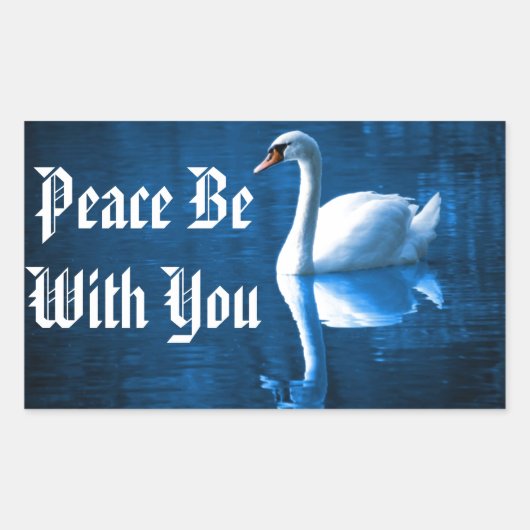 Vreedzame Zwaan Rechthoekige Sticker (Voorkant)
