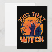 Vreemd 100% die heks Halloween Feestdagenkaart (Voorkant / Achterkant)