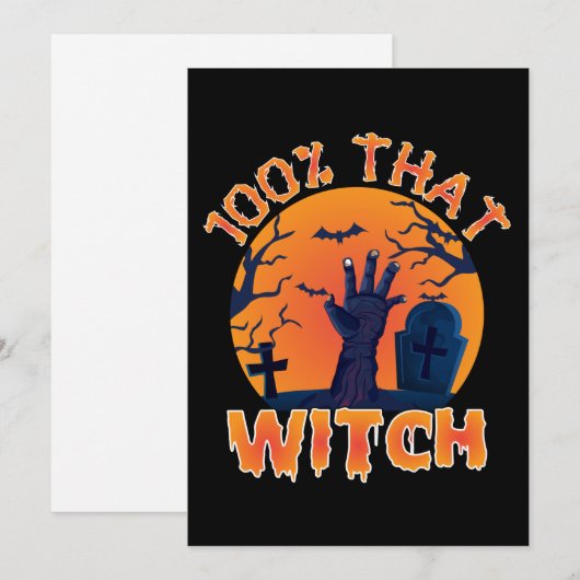 Vreemd 100% die heks Halloween Feestdagenkaart (Voorkant / Achterkant)