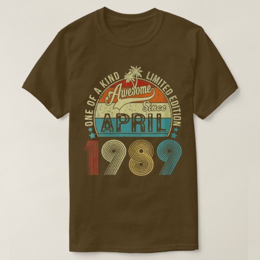 Vreemd 34 jaar oud Geweldige sinds april 1989 T-shirt (Design voorkant)