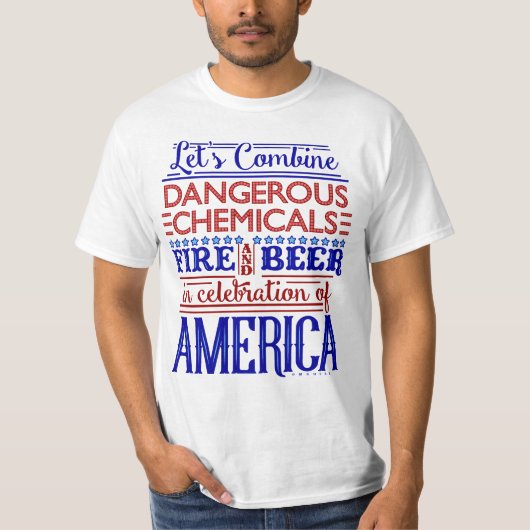 Vreemd 4 juli Onafhankelijkheidsdag Beer Fireworks T-shirt (Voorkant)