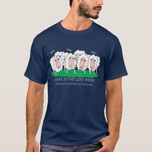 Vreemd afbeelding waar het verloren schaap is t-shirt (Voorkant)