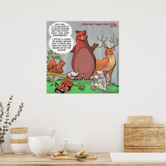 Vreemd Beer - Poster klimaatverandering (Keuken)