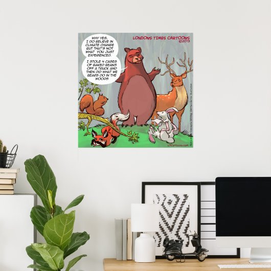 Vreemd Beer - Poster klimaatverandering (Thuiskantoor)