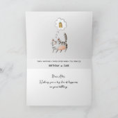 Vreemd Birthday Blues Cat Happiness Birthday  Kaart (Binnen)