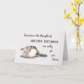 Vreemd Birthday Blues Cat Happiness Birthday  Kaart (Gele Bloem)