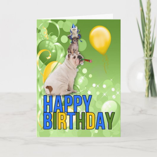 Vreemd Birthday Pets voor een goed uitgebalanceerd Kaart (Voorkant)