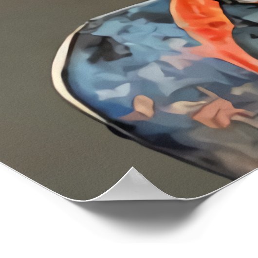 Vreemd bizarre portret van dode persoon | AI Art. Poster (Hoek)