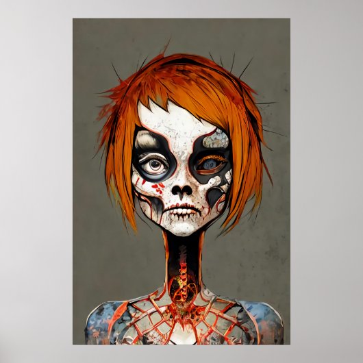 Vreemd bizarre portret van dode persoon | AI Art. Poster (Voorkant)