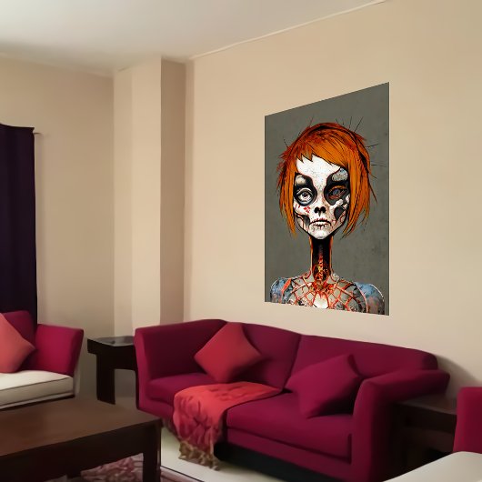 Vreemd bizarre portret van dode persoon | AI Art. Poster