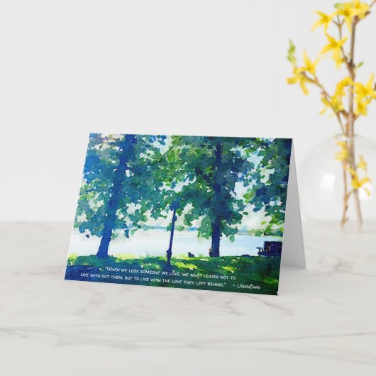 Vreemd blauw en Groen Tulaby Lakeside Kaart (Gele Bloem)