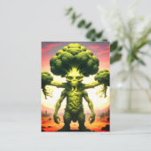 Vreemd broccoli monster briefkaart (Staand voorkant)