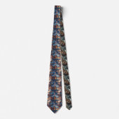 Vreemd Bruin en Blauw Peperkoekhuis Patroon Stropdas (Voorkant)