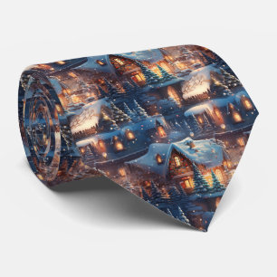 Vreemd Bruin en Blauw Peperkoekhuis Patroon Stropdas