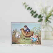 Vreemd Charmant Vintage Nieuwjaar Briefkaart (Staand voorkant)
