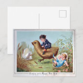 Vreemd Charmant Vintage Nieuwjaar Briefkaart (Voorkant / Achterkant)