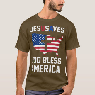 Vreemd Christelijk Jezus redt patriottische Amerik T-shirt