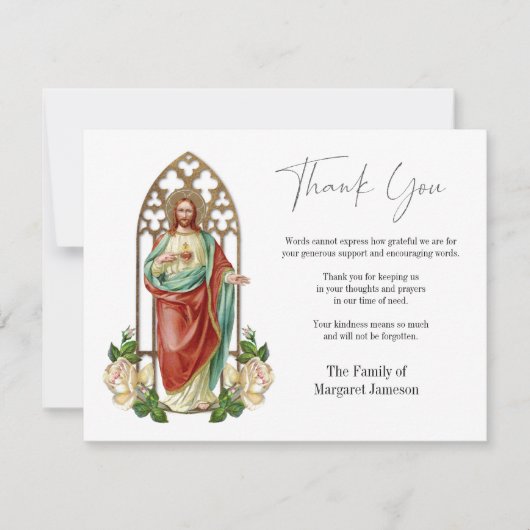 Vreemd condoleances Jezus Religieuze Bedankkaart (Voorkant)