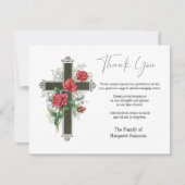 Vreemd condoleances Sympathie Kruis met Rozen Bedankkaart (Voorkant)