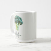 Vreemd elegante minimalistische gehaakte broccoli  koffiemok (Voorkant links)