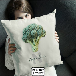 Vreemd elegante minimalistische gehaakte broccoli  kussen
