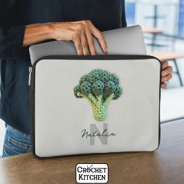 Vreemd elegante minimalistische gehaakte broccoli  laptop sleeve
