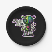 Vreemd en ongewoon Paarse Groene Hart Voodoo Beer Papieren Bordje (Voorkant)