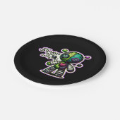 Vreemd en ongewoon Paarse Groene Hart Voodoo Beer Papieren Bordje (Gekanteld)