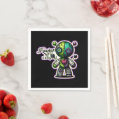 Vreemd en ongewoon Paarse Groene Hart Voodoo Beer Servet (Insitu)