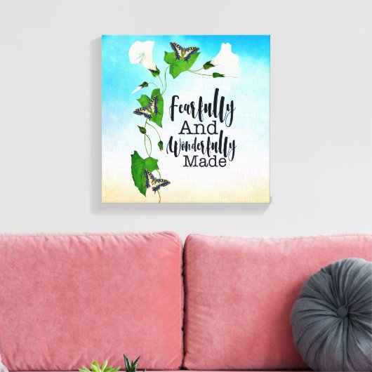 Vreemd en prachtig gemaakt Psalm 139:14 Canvas Afdruk (Insitu (Woonkamer))