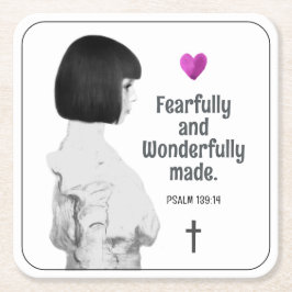 Vreemd en prachtig gemaakt Schattige meisje Christ Kartonnen Onderzetters