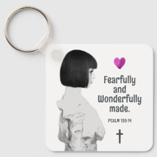 Vreemd en prachtig gemaakt Schattige meisje Christ Sleutelhanger