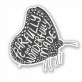 Vreemd en prachtig gemaakte vlinder Sticker (Voorkant)