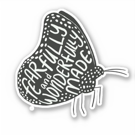 Vreemd en prachtig gemaakte vlinder Sticker (Voorkant)