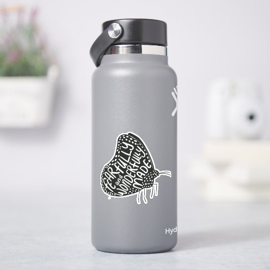 Vreemd en prachtig gemaakte vlinder Sticker (HydroFlask)