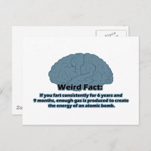Vreemd feit - Atomic Fart Briefkaart (Voorkant / Achterkant)
