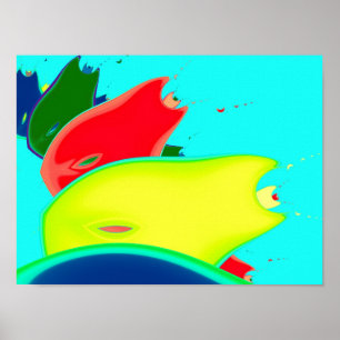 Vreemd Fijn Fractal van het Fruit Art. Poster